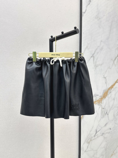 Miu 25ss leather skirt
