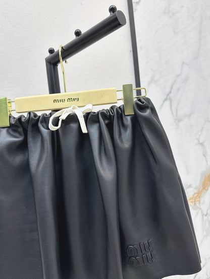 Miu 25ss leather skirt