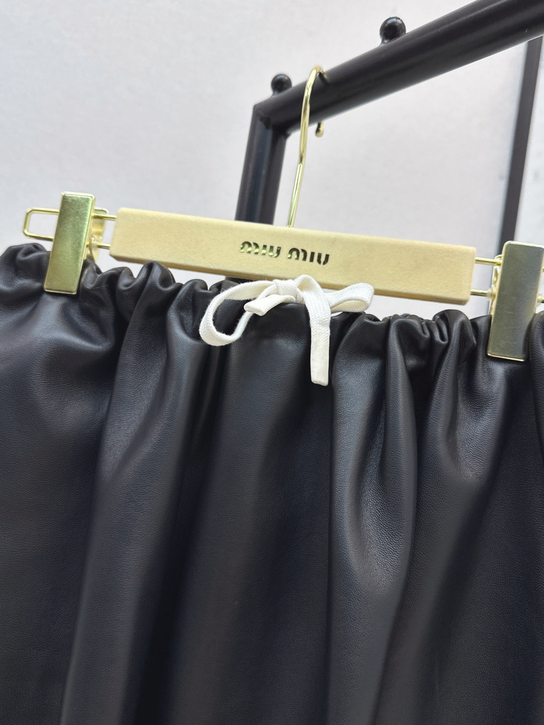 Miu 25ss leather skirt
