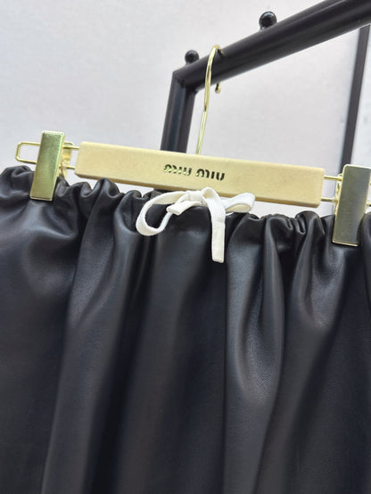 Miu 25ss leather skirt