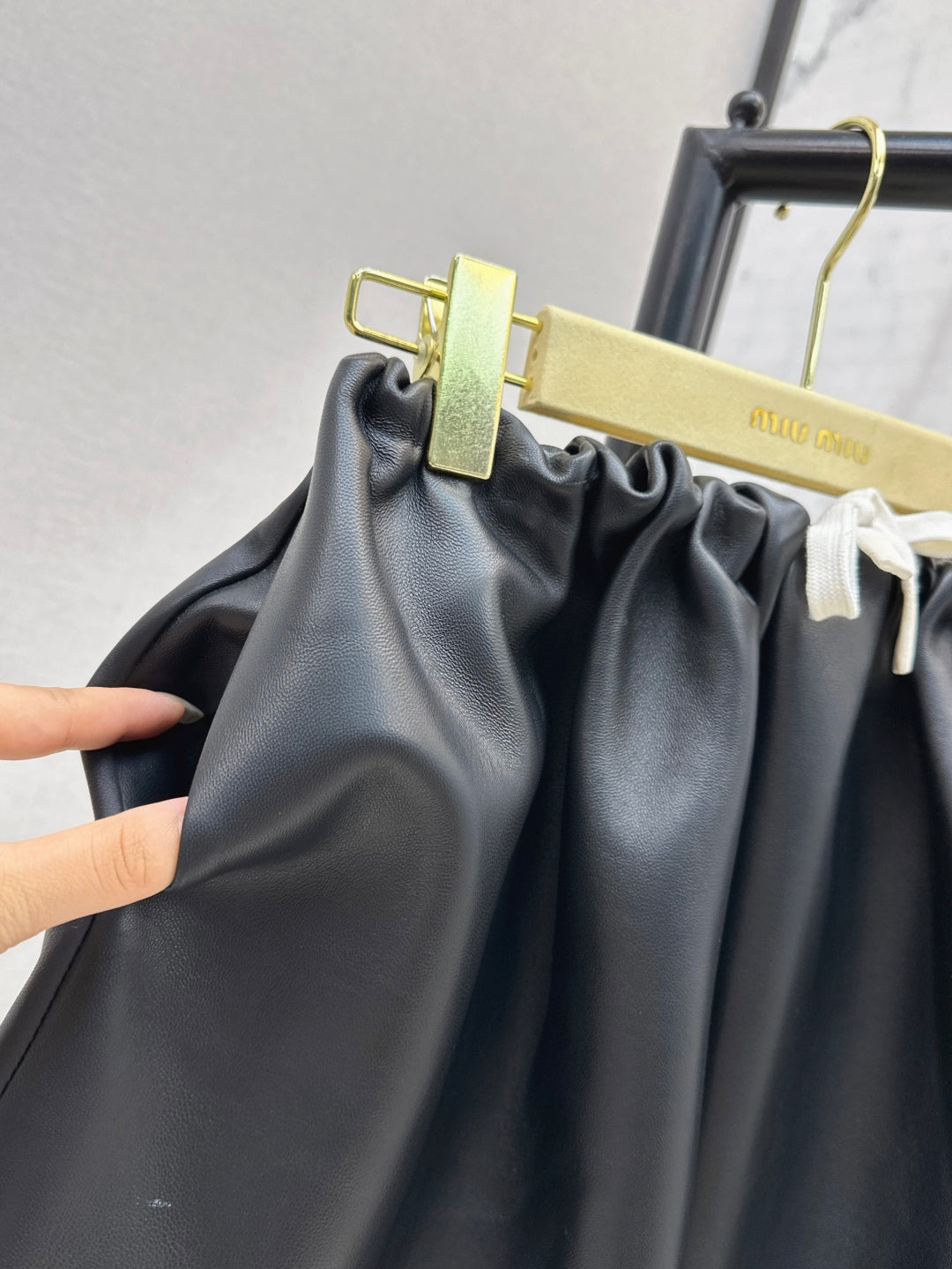 Miu 25ss leather skirt