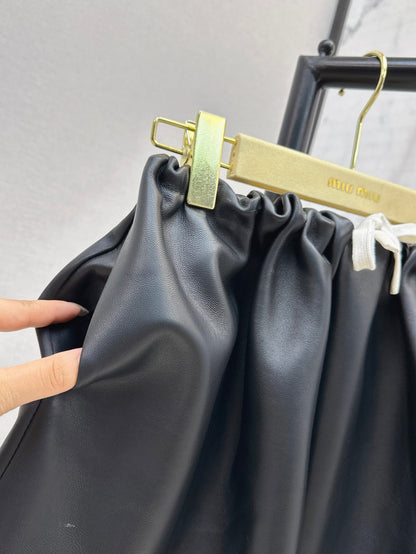 Miu 25ss leather skirt