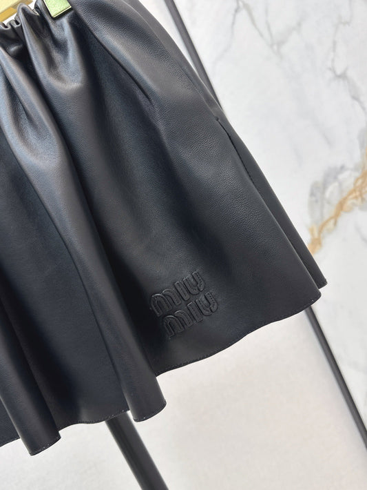 Miu 25ss leather skirt