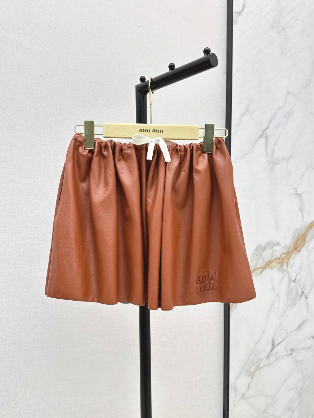 Miu 25ss leather skirt