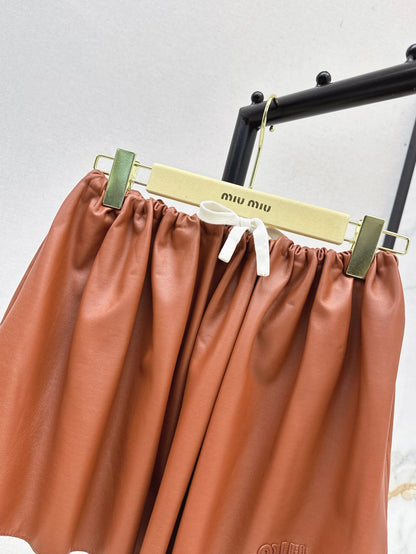 Miu 25ss leather skirt