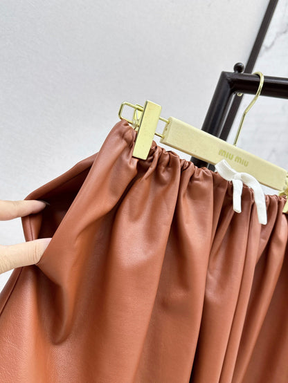 Miu 25ss leather skirt