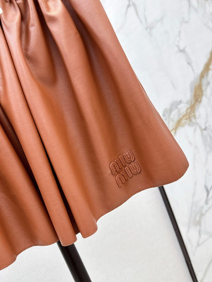 Miu 25ss leather skirt