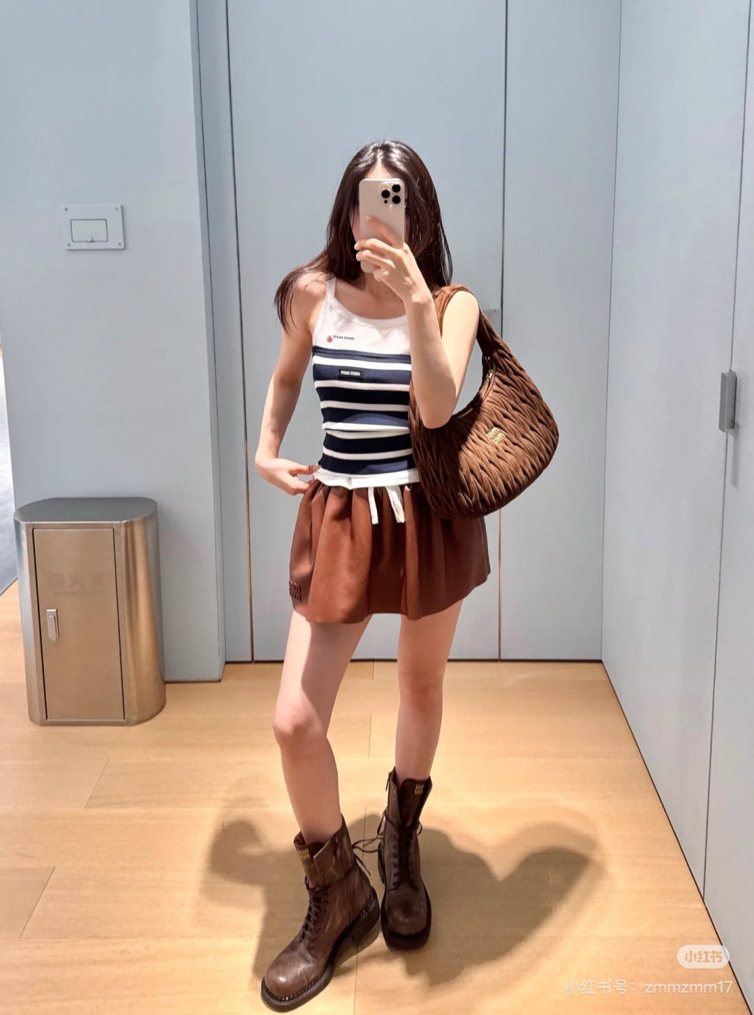 Miu 25ss leather skirt