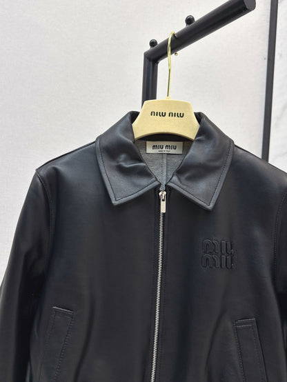 Miu 25ss leather jacket