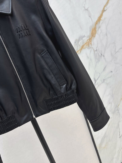 Miu 25ss leather jacket
