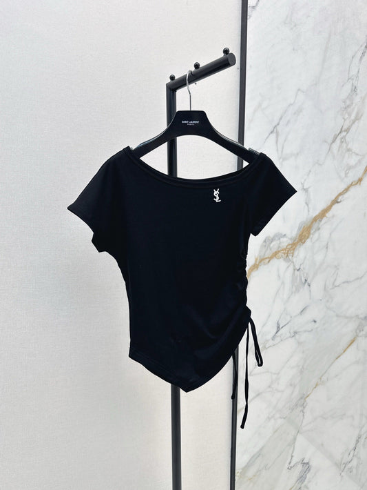 Saint lau 25ss off-shoulder shirt