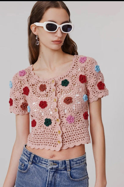 25SS knit crop cardigan