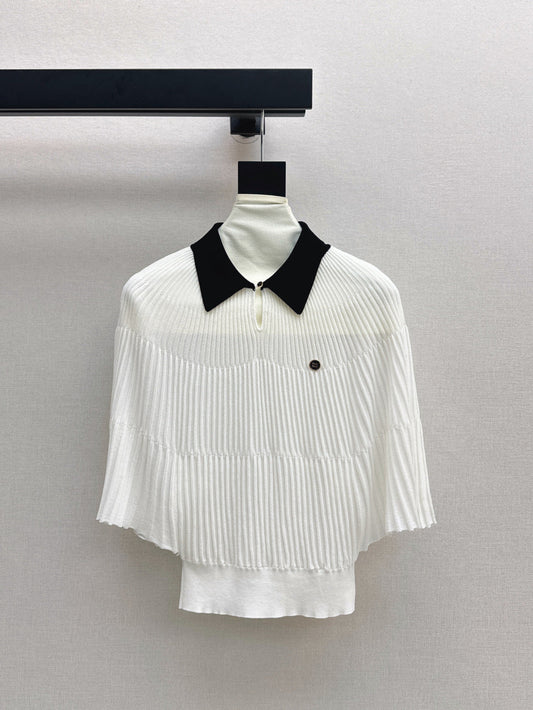 Miu 25ss knit cape shirt