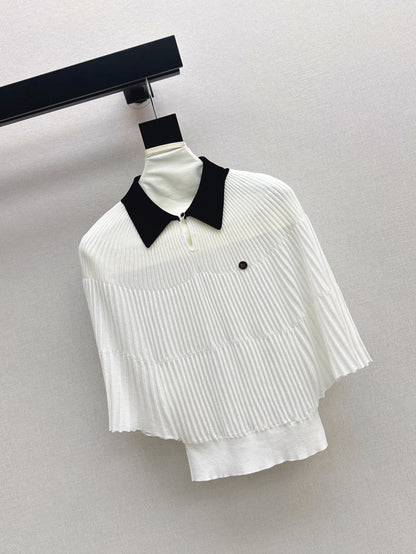 Miu 25ss knit cape shirt