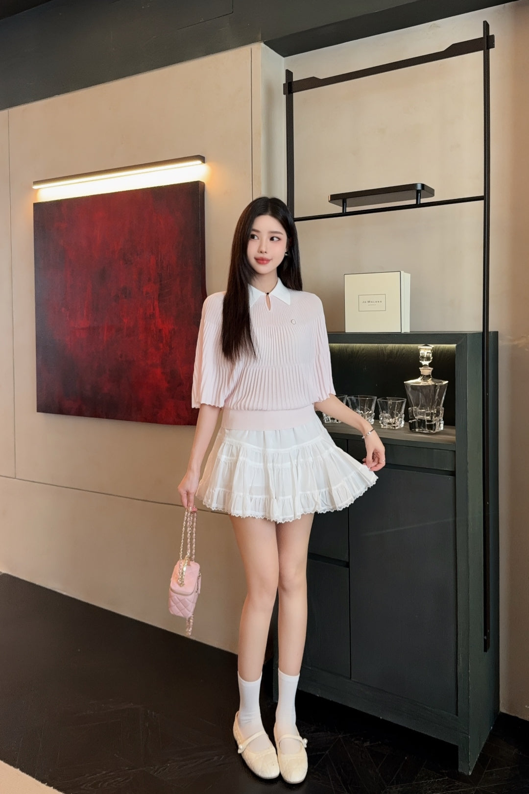 Miu 25ss knit cape shirt