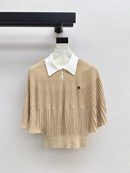 Miu 25ss knit cape shirt