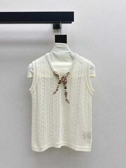 Miu 25ss scarf knit vest