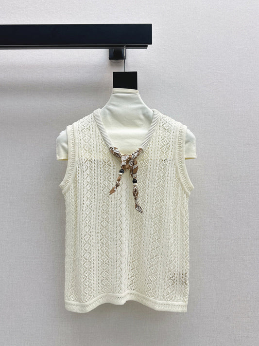 Miu 25ss scarf knit vest