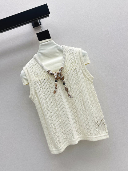 Miu 25ss scarf knit vest