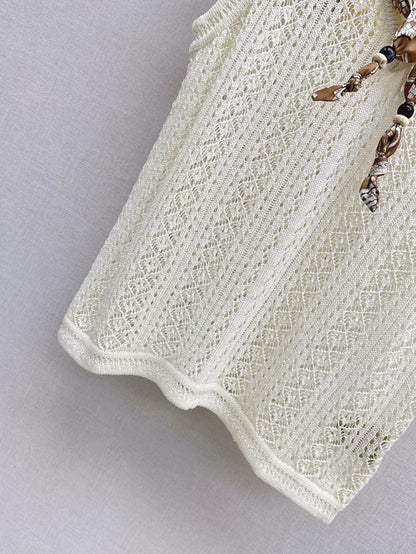 Miu 25ss scarf knit vest