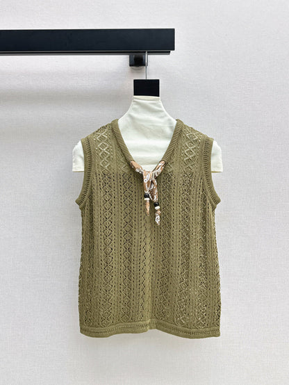 Miu 25ss scarf knit vest