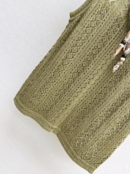 Miu 25ss scarf knit vest