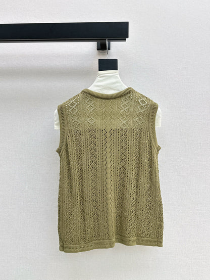 Miu 25ss scarf knit vest