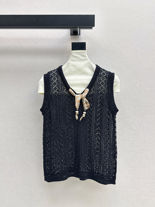 Miu 25ss scarf knit vest