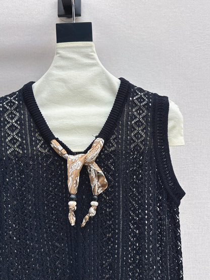 Miu 25ss scarf knit vest