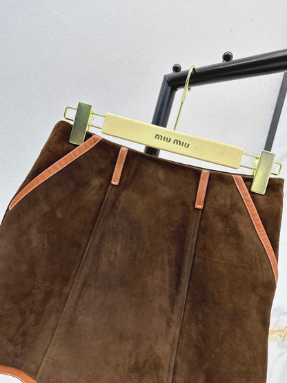 Miu 25ss suede skirt