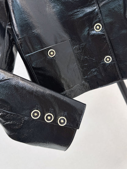 Chan 25fw leather jacket