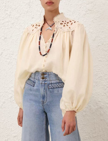 Zimm 25ss embroidered shirt