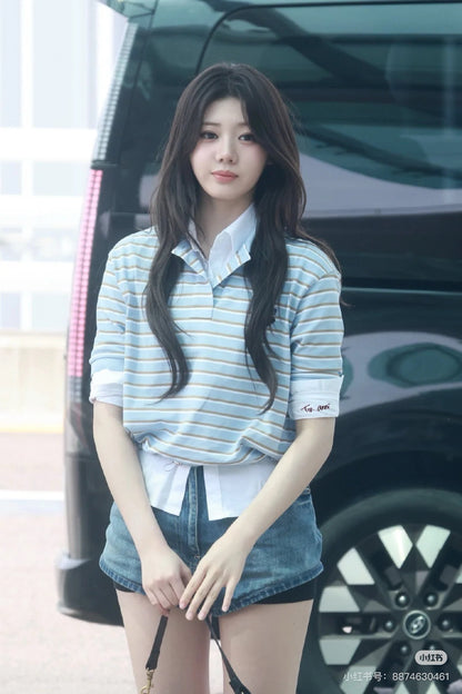 Pra 25fw striped polo