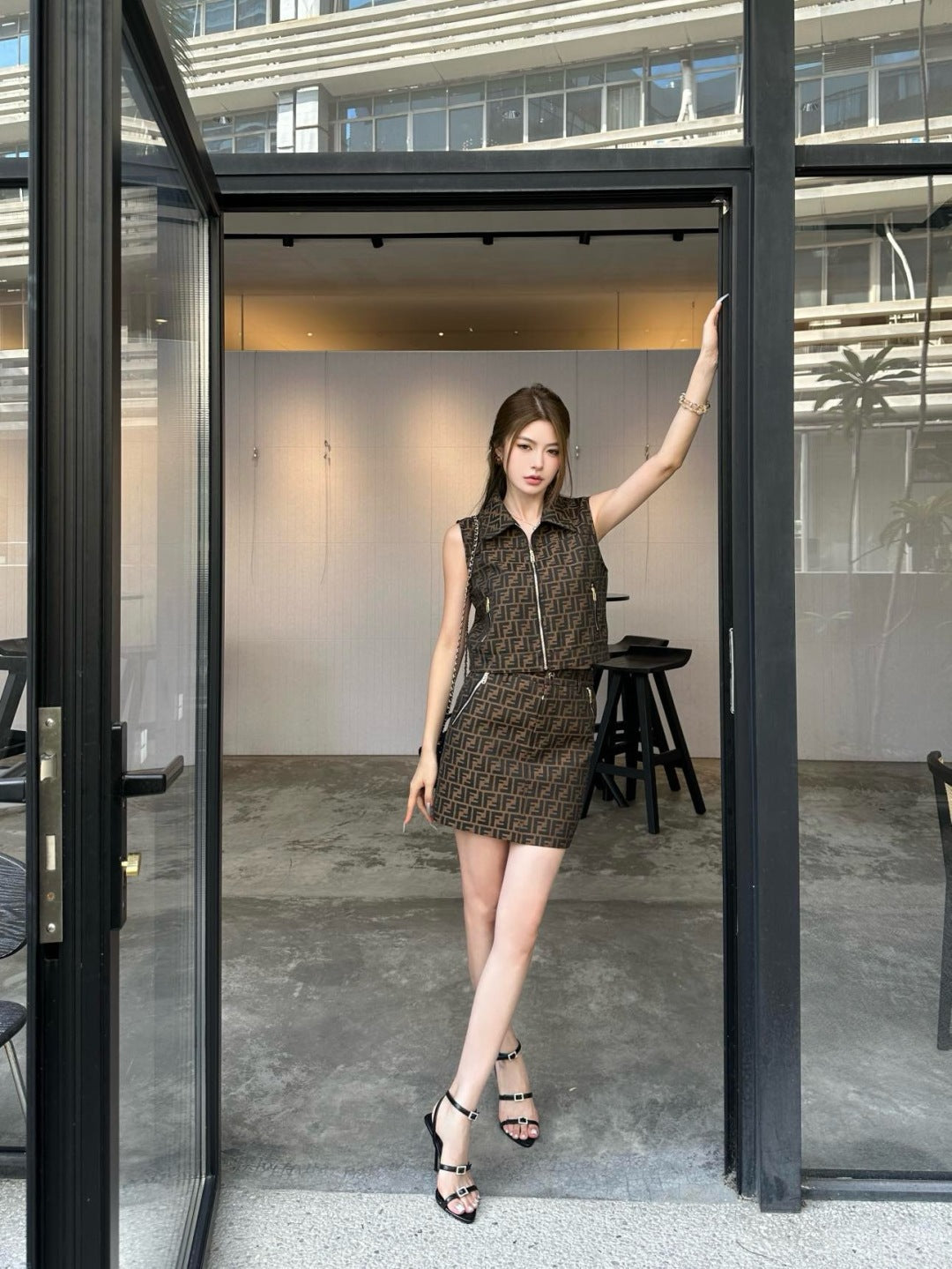 Fend 25ss jacquard skirt