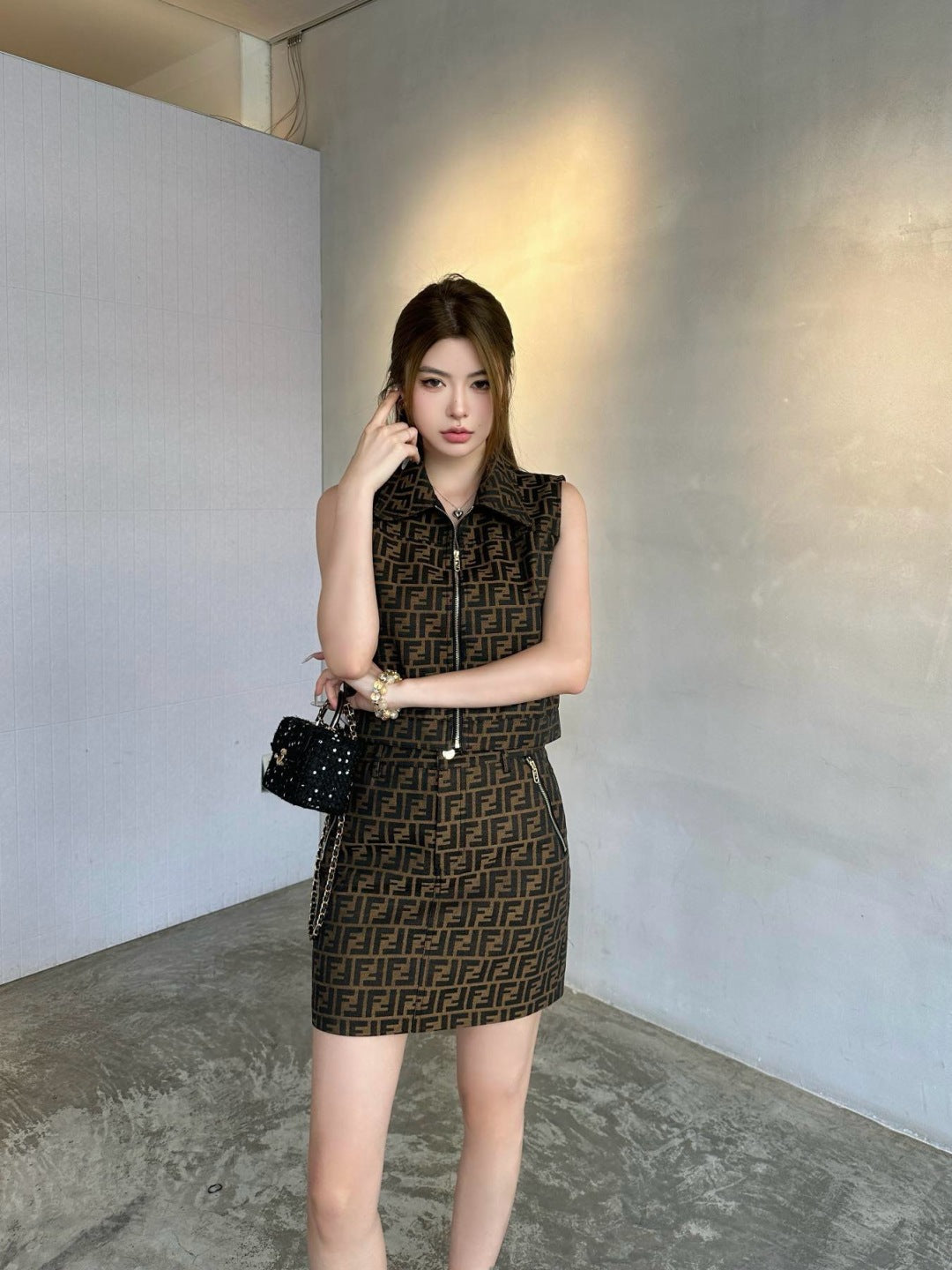 Fend 25ss jacquard skirt