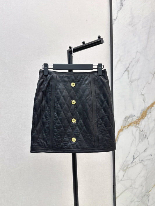 Bal 25fw leather skirt