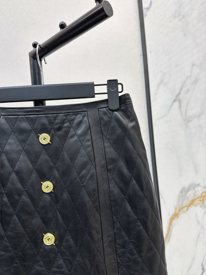 Bal 25fw leather skirt