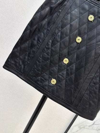 Bal 25fw leather skirt