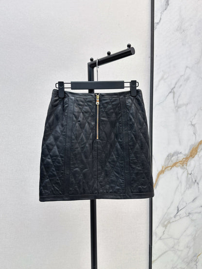 Bal 25fw leather skirt
