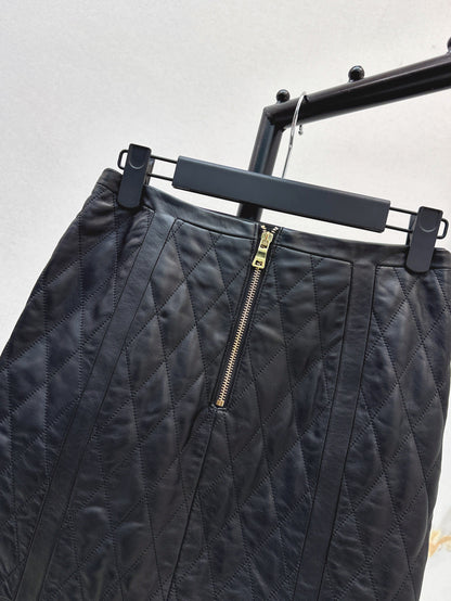Bal 25fw leather skirt