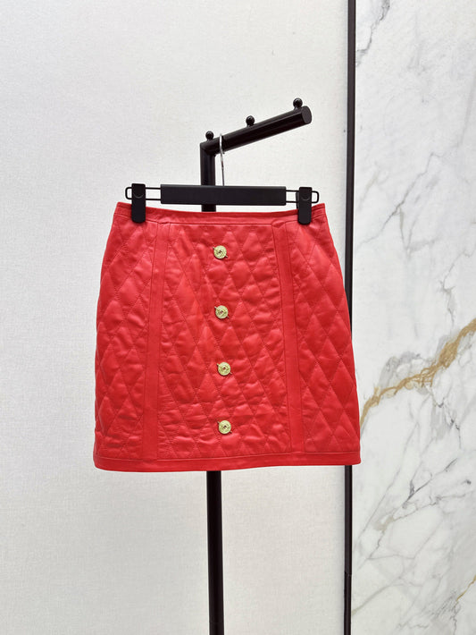Bal 25fw leather skirt
