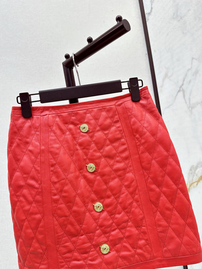 Bal 25fw leather skirt