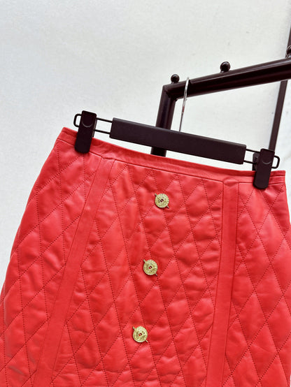 Bal 25fw leather skirt