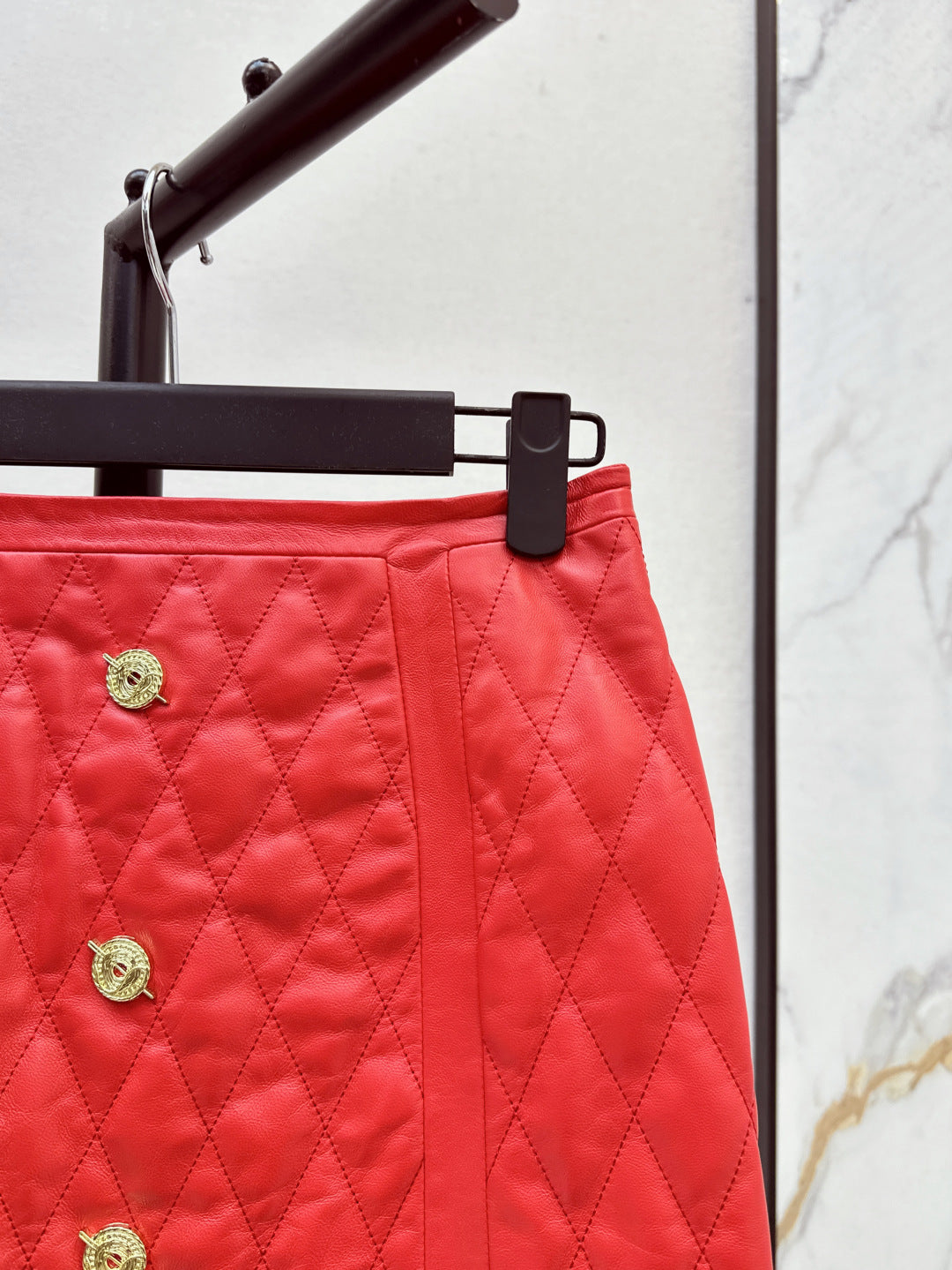 Bal 25fw leather skirt
