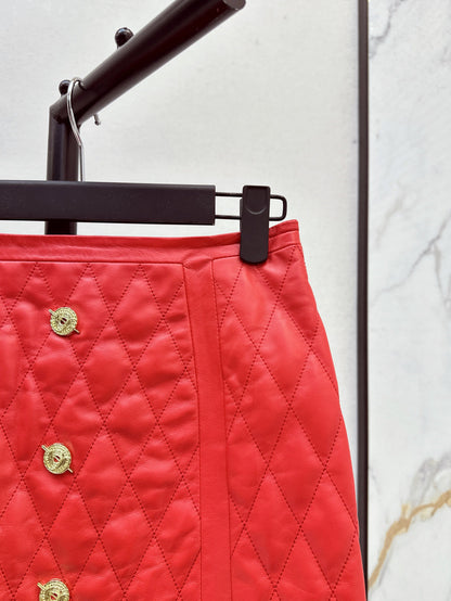 Bal 25fw leather skirt
