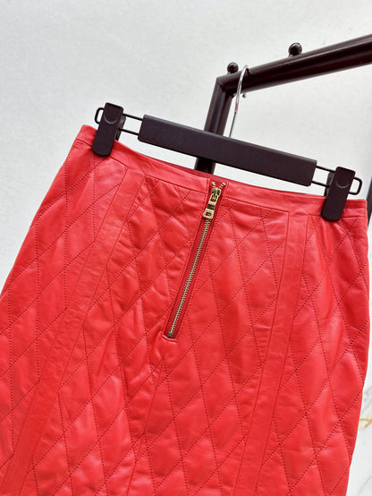 Bal 25fw leather skirt