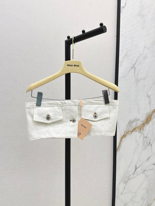 Miu 25fw denim tube top