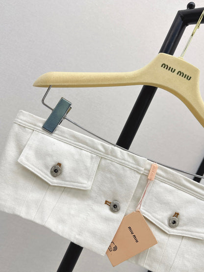 Miu 25fw denim tube top