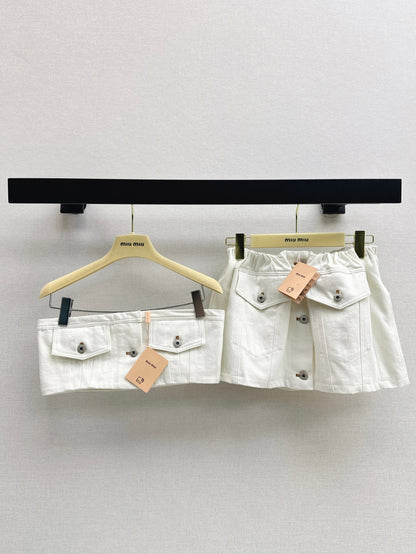 Miu 25fw denim tube top
