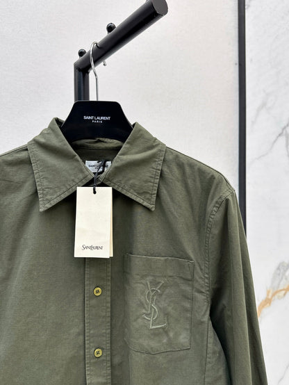 Saint lau 25fw embroidered shirt